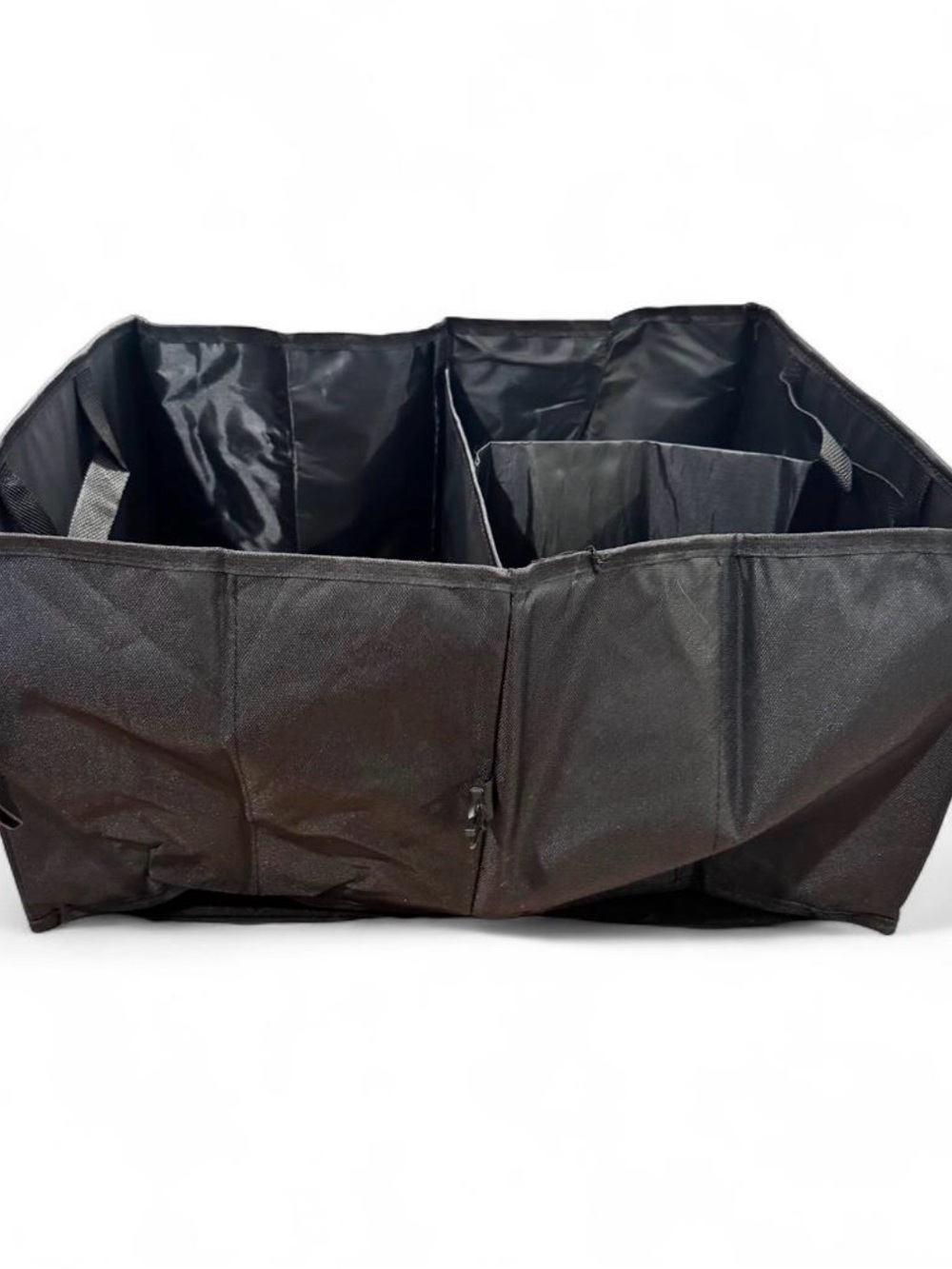 Black Foldable Car Trunk Organizer with Multiple Compartments
